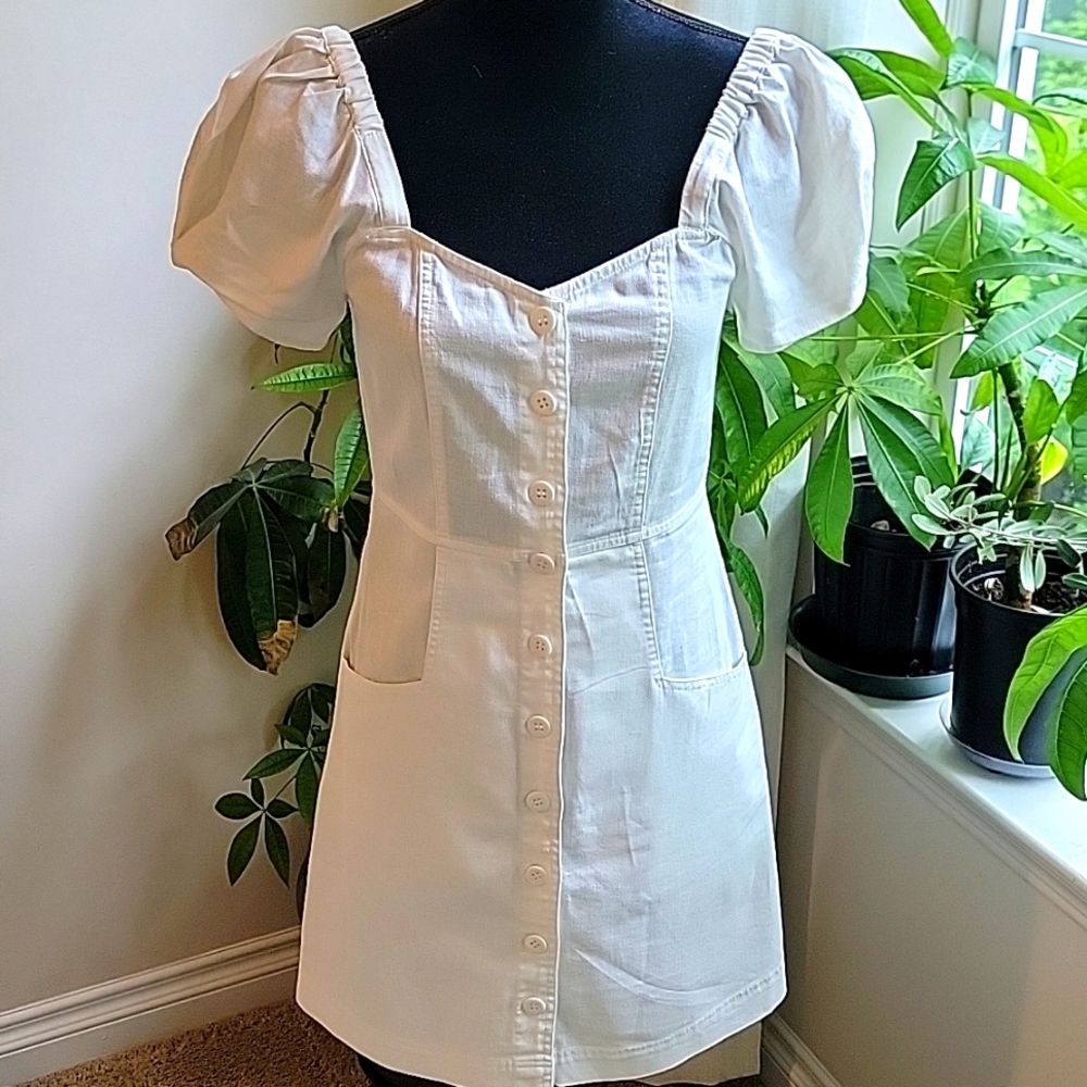 Madewell White Puff Sleeve Sundress
